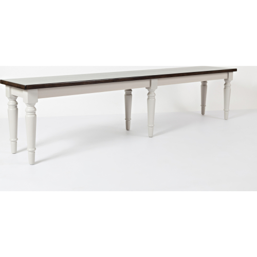 Orchard Park 76" Dining Bench in Dark Wood & Light Grey